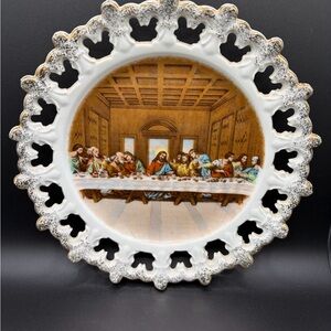 Norcrest Japan porcelain wall plate featuring Leonardo da Vinci's  Last Supper